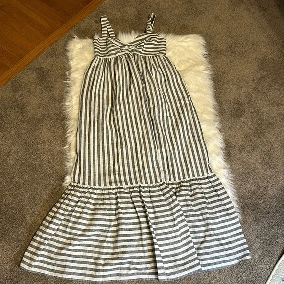 NWT Banana Republic Grey and White Maxi Dress in size small petite. - Picture 1 of 10